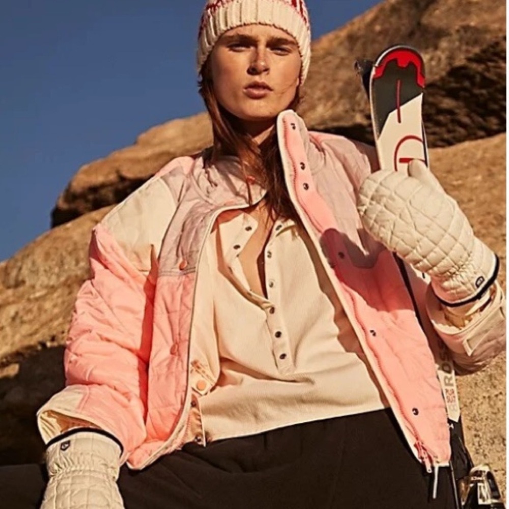 FP Movement Landscape View Quilted Primaloft Ski Jacket Pink Size S